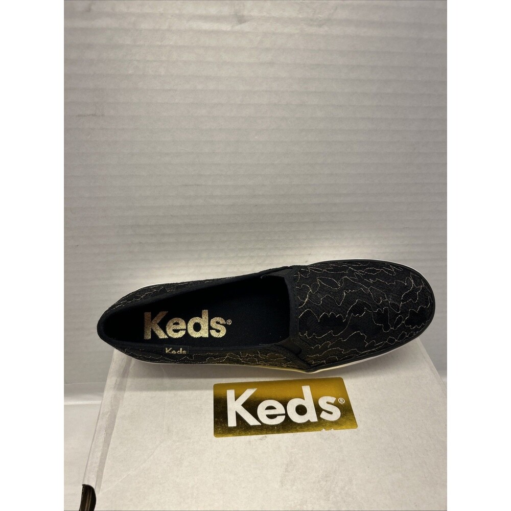 Keds Triple Decker Lace Celebration Black Shot Through w/ Gold Women Sz 6 NEW - Picture 5 of 8